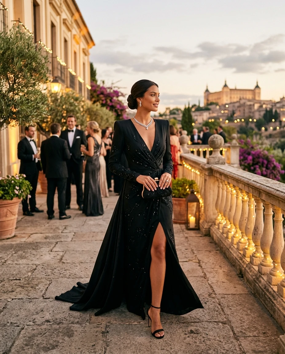 Gemma Deeks Style Guide: Black tie Holiday parties in Spain Summer 2026