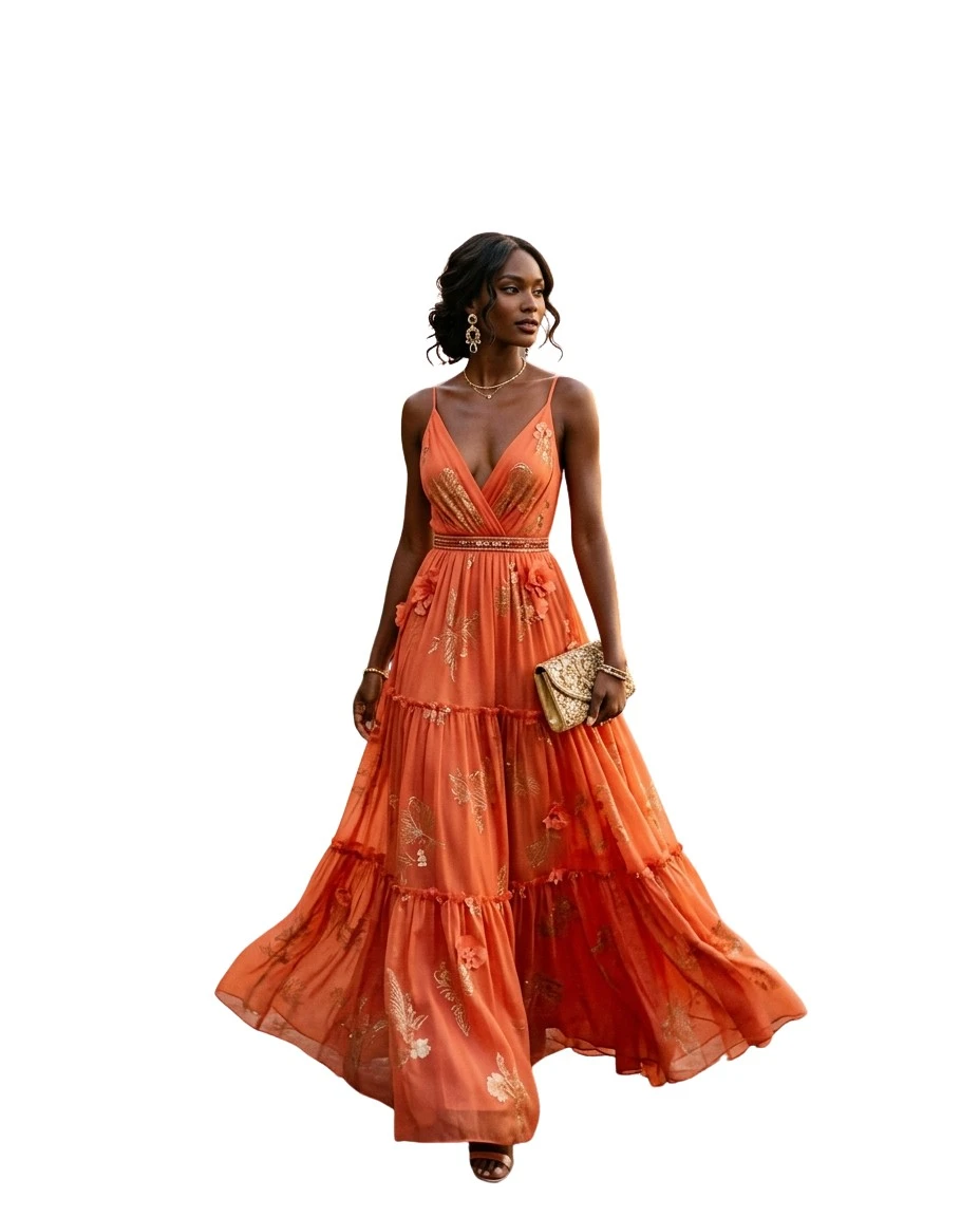 Gemma Deeks Style Guide: Black tie wedding guest dress in Mexico Summer 2026