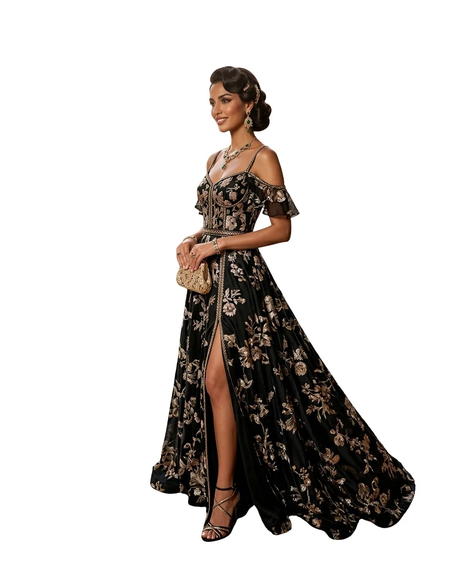 Gemma Deeks Style Guide: Black tie wedding guest dress in Moroco Summer 2026