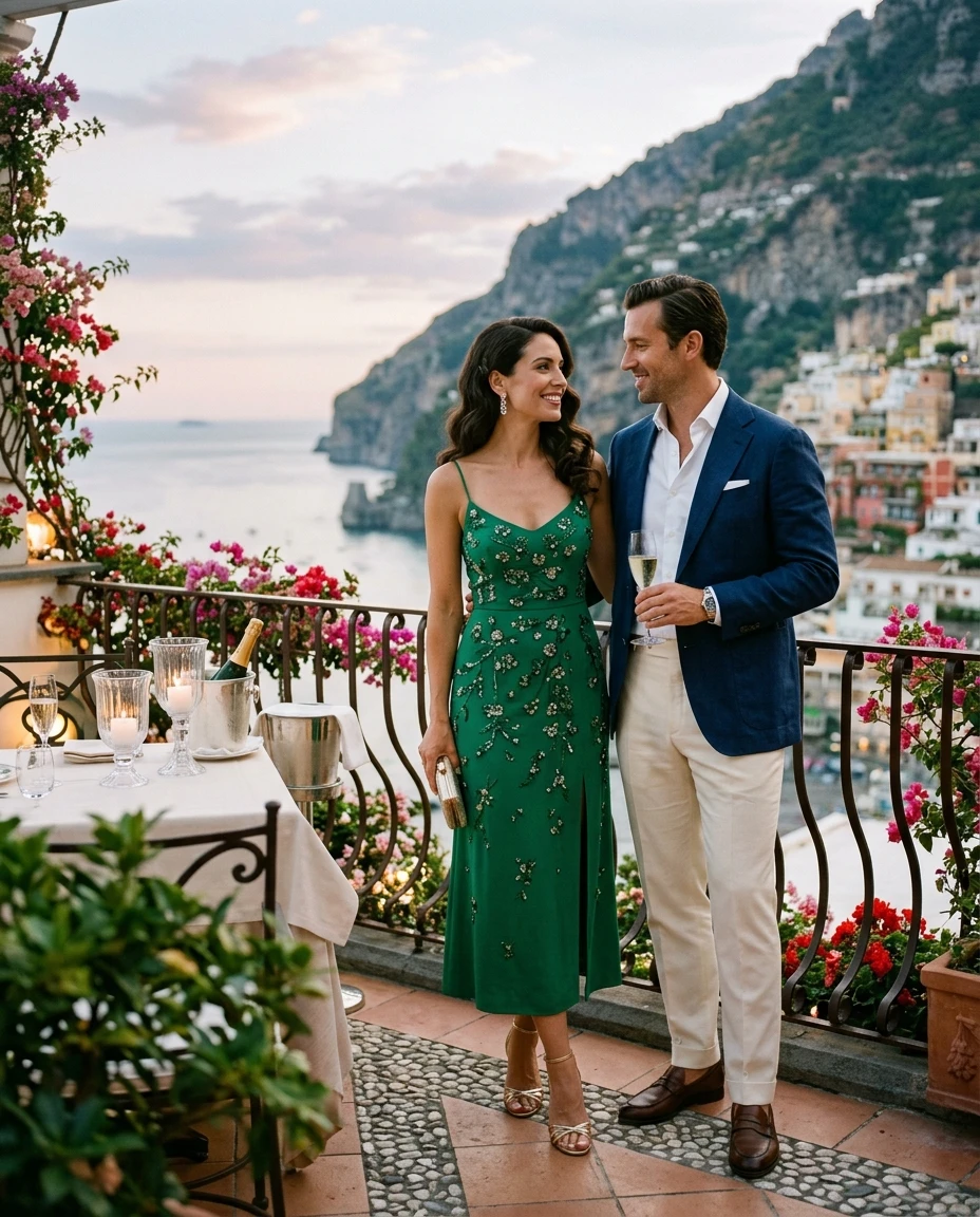 Gemma Deeks Style Guide: Cocktail Anniversary in Amalfi Coast Summer 2026