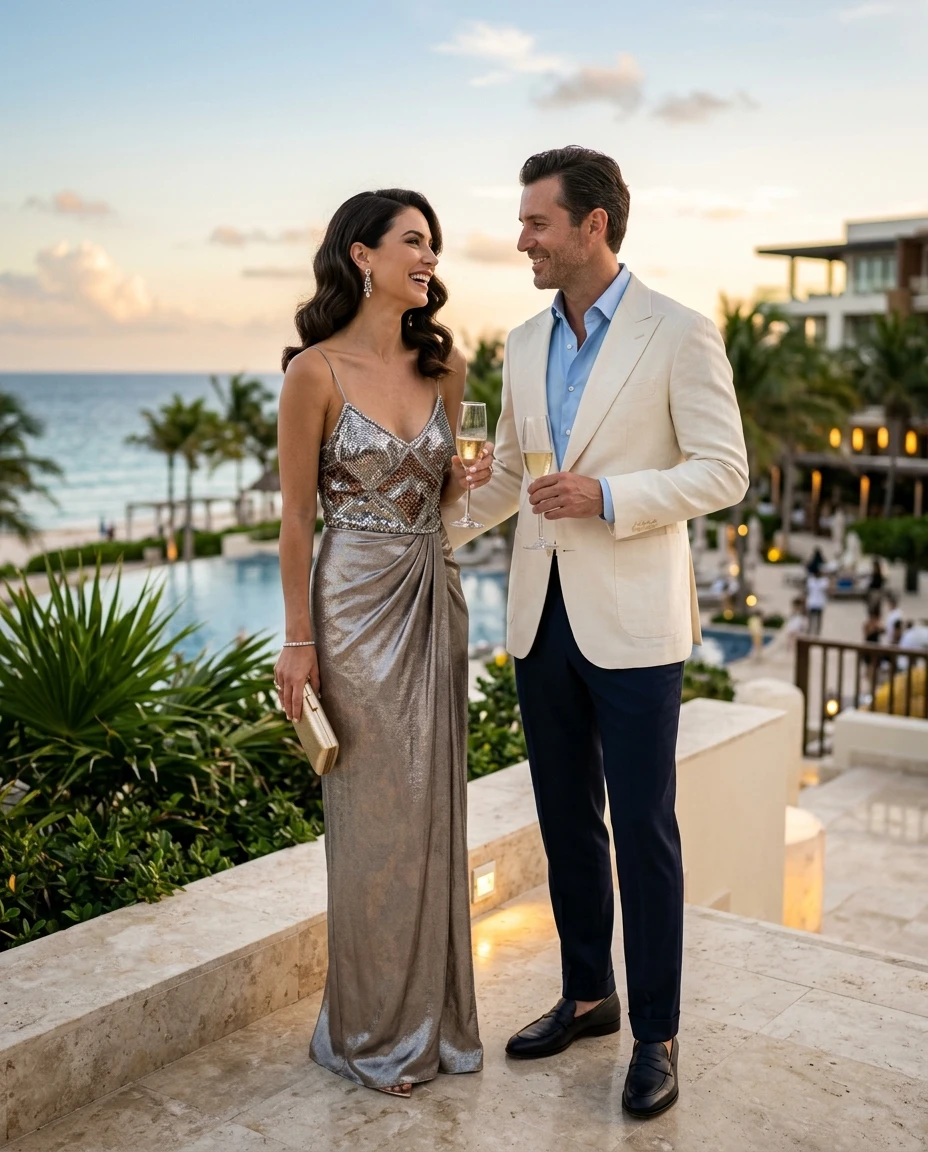 Gemma Deeks Style Guide: Cocktail Attire Anniversary in Cancun Summer 2026
