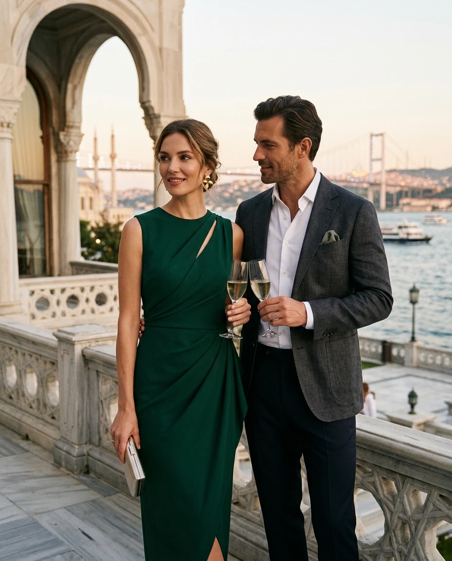 Gemma Deeks Style Guide: Cocktail Attire Anniversary in Istanbul Summer 2026