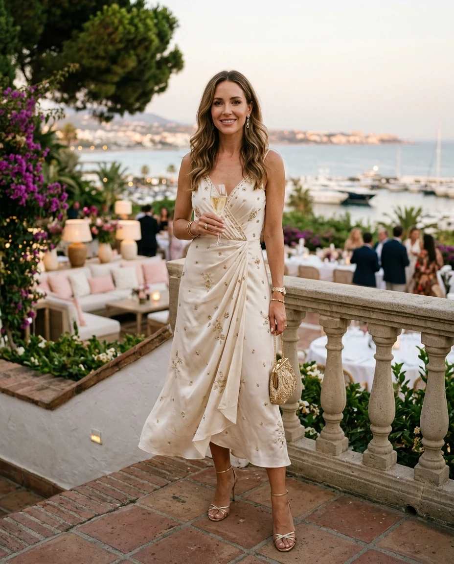Gemma Deeks Style Guide: Cocktail Attire Anniversary in Marbella Summer 2026