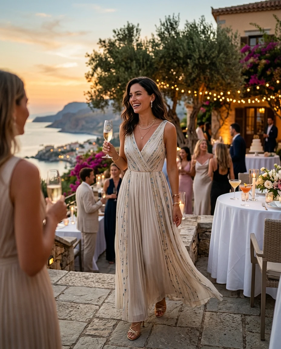 Gemma Deeks Style Guide: Cocktail Attire Birthday in Crete Summer 2026