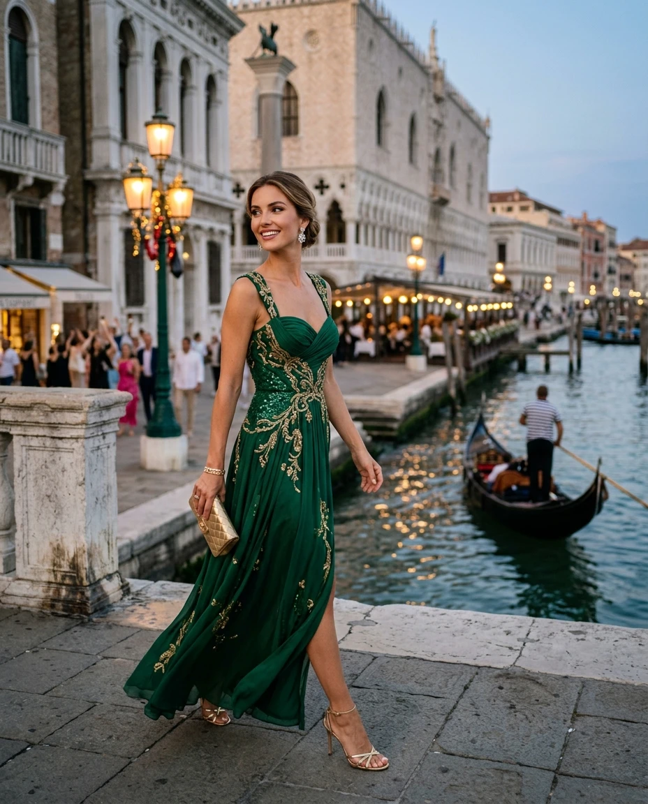 Gemma Deeks Style Guide: Cocktail Attire Birthday in Venice Summer 2026