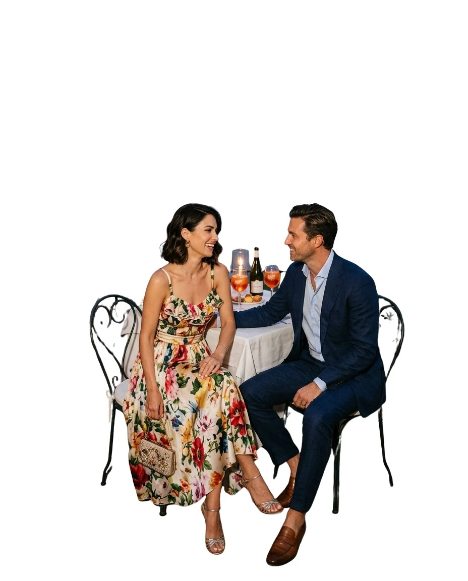 Gemma Deeks Style Guide: Cocktail Attire Date night in Capri Summer 2026