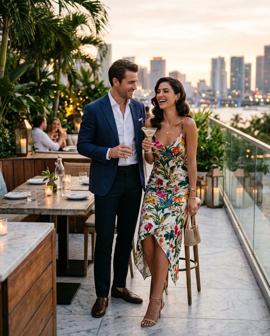 Gemma Deeks Style Guide: Cocktail Attire Date night in Florida Summer 2026