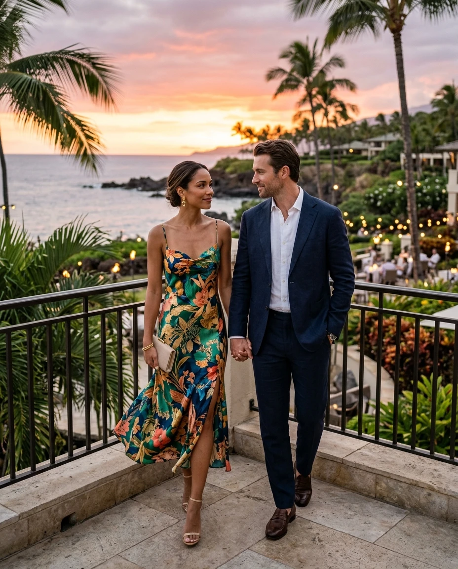 Gemma Deeks Style Guide: Cocktail Attire Date night in Hawaii Summer 2026