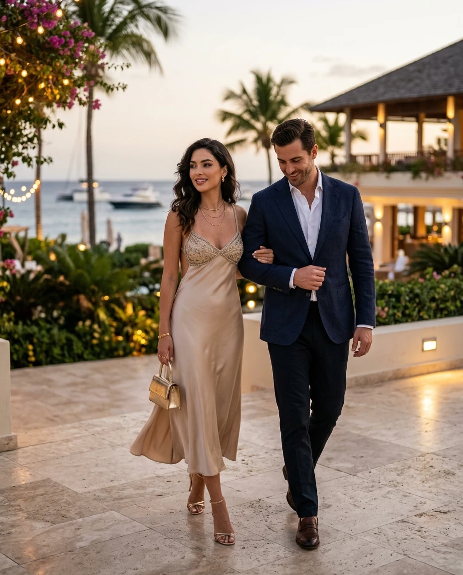 Gemma Deeks Style Guide: Cocktail Attire Date night in La Romana Summer 2026