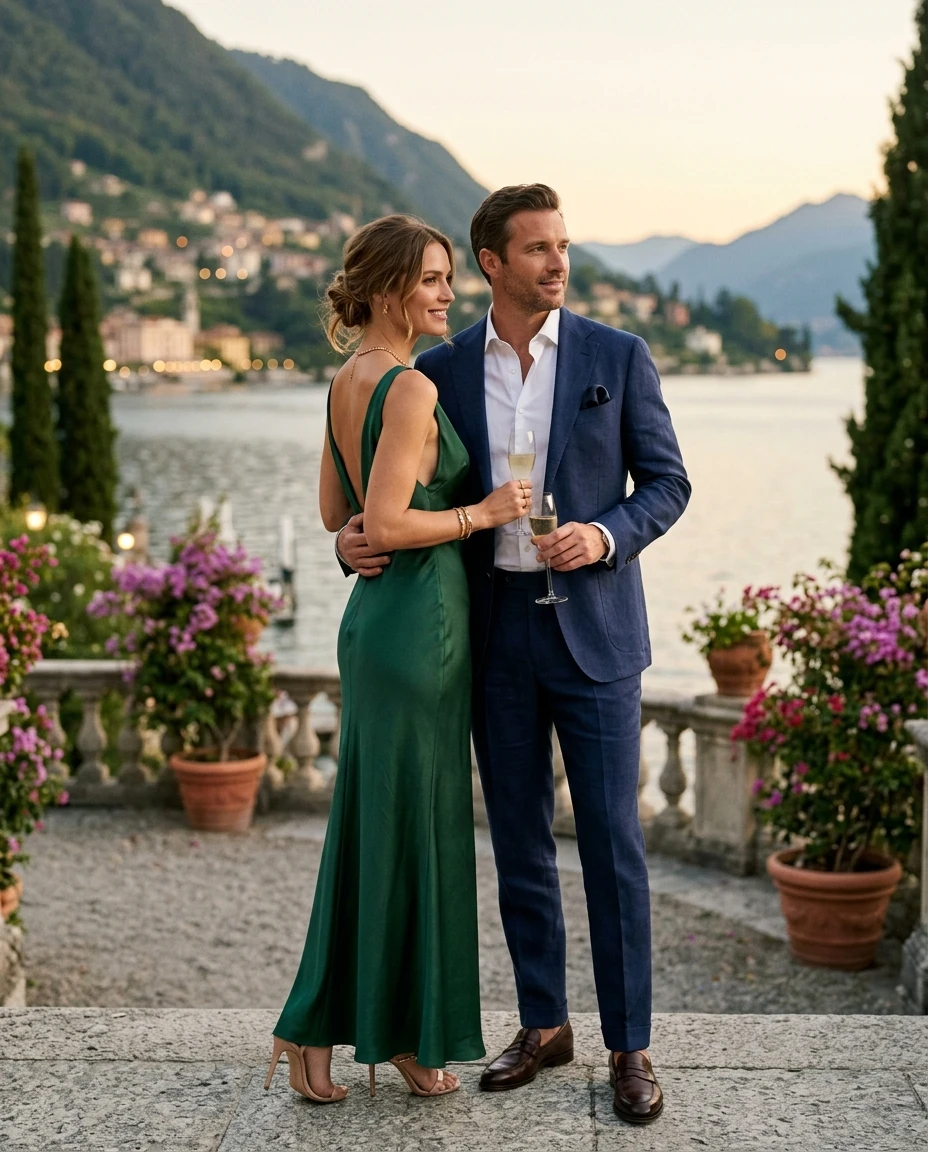 Gemma Deeks Style Guide: Cocktail Attire Date night in Lake Como Summer 2026