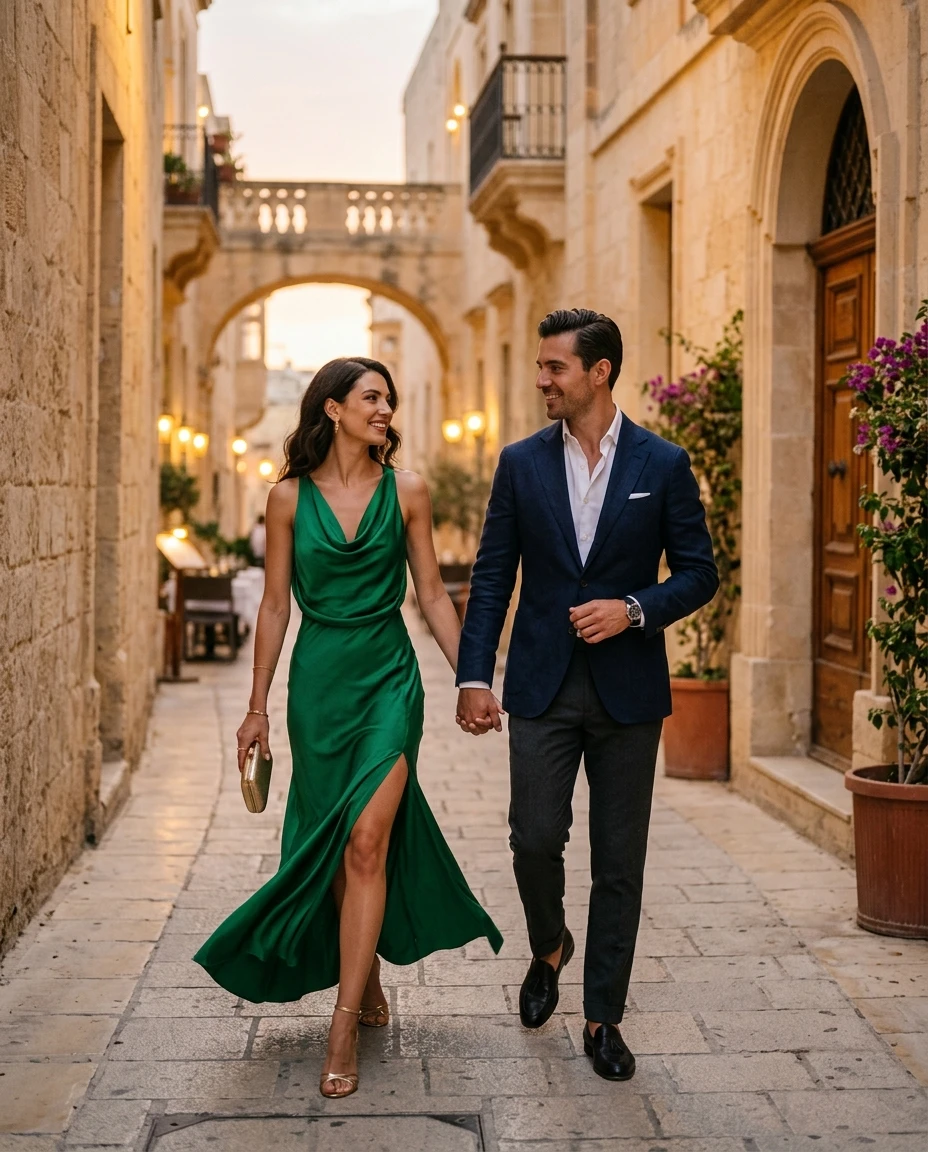 Gemma Deeks Style Guide: Cocktail Attire Date night in Malta Summer 2026