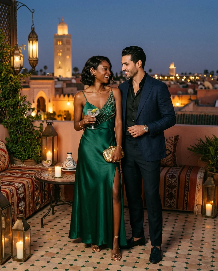 Gemma Deeks Style Guide: Cocktail Attire Date night in Marrakech Summer 2026