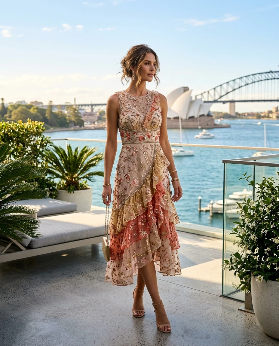Gemma Deeks Style Guide: Cocktail Attire Designer Summer Dresses in Australia Summer 2026