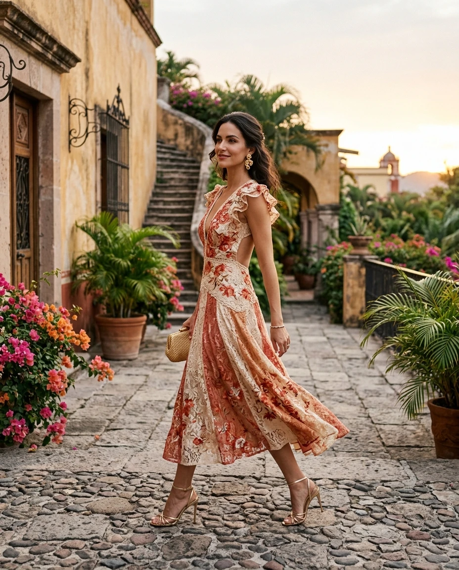 Gemma Deeks Style Guide: Cocktail Attire Designer Summer Dresses in Mexico Summer 2026