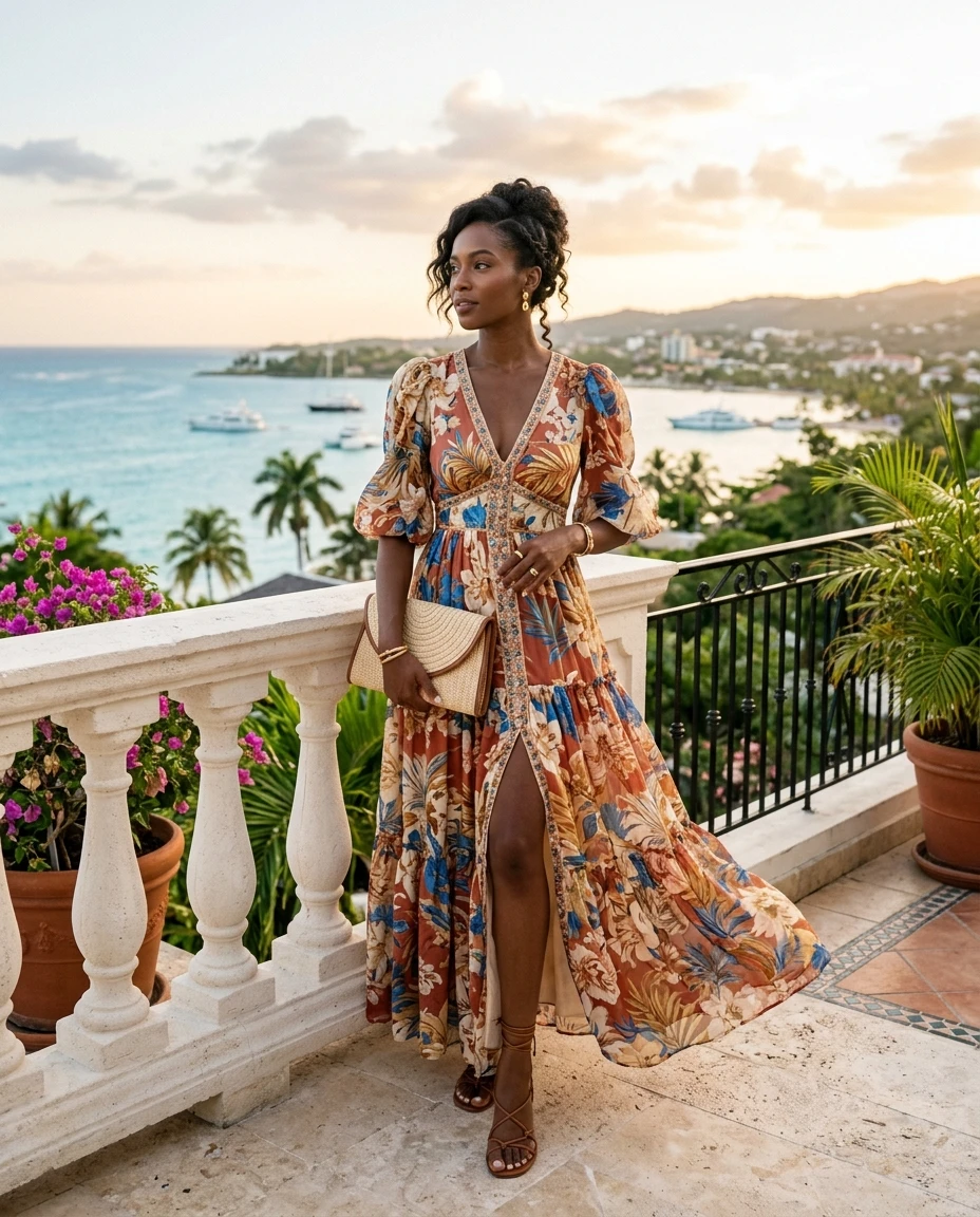 Gemma Deeks Style Guide: Cocktail Attire Designer Summer Dresses in Montego Bay Summer 2026