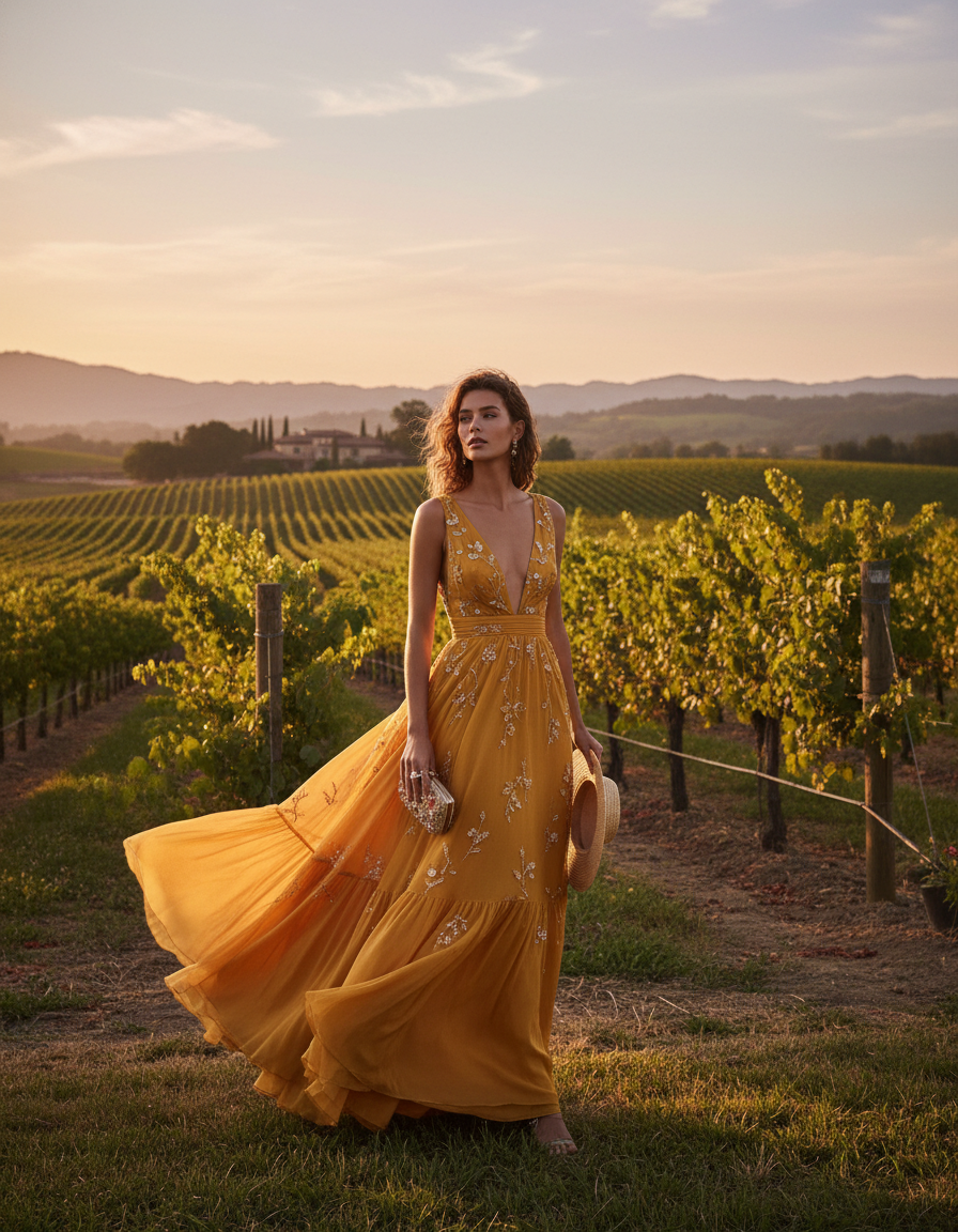 Gemma Deeks Style Guide: Cocktail Attire Designer Summer Dresses in Napa Valley Summer 2026