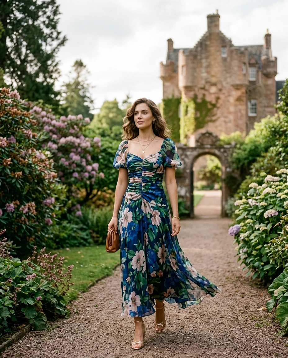 Gemma Deeks Style Guide: Cocktail Attire Designer Summer Dresses in Scotland Summer 2026