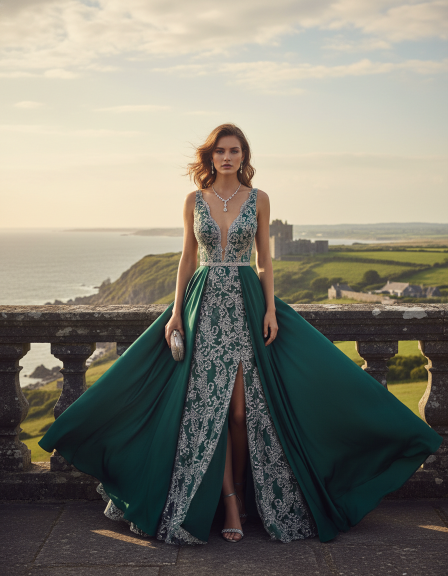 Gemma Deeks Style Guide: Cocktail Attire gala gown in Ireland Summer 2026