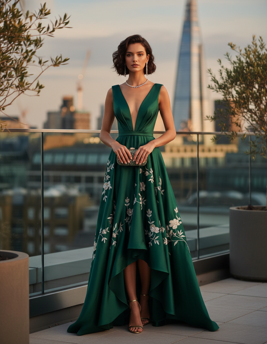 Gemma Deeks Style Guide: Cocktail Attire gala gown in London Summer 2026