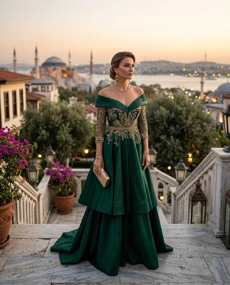 Gemma Deeks Style Guide: Cocktail Attire gala gown in Turkey Summer 2026