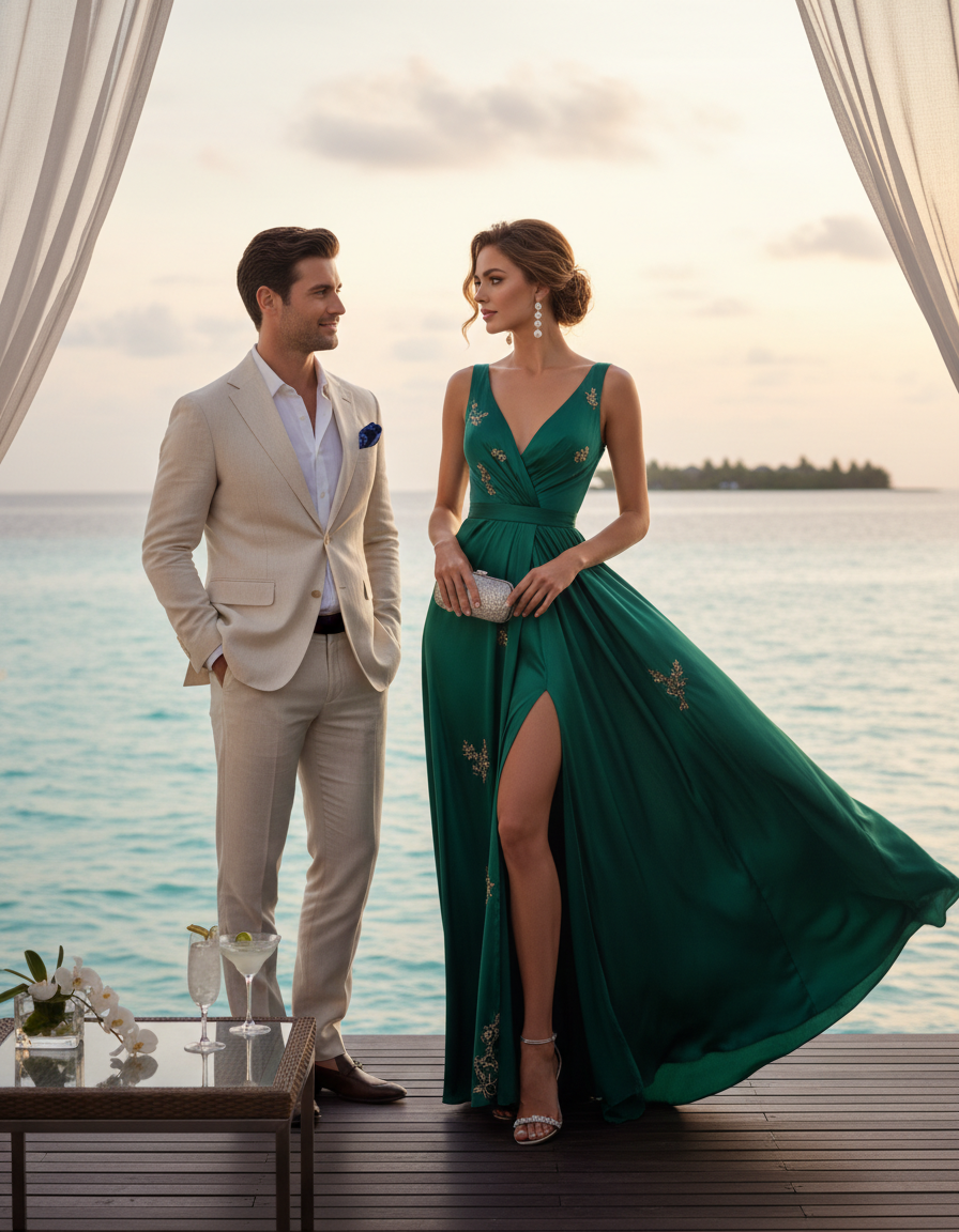Gemma Deeks Style Guide: Cocktail Attire Holiday parties in Maldives Summer 2026