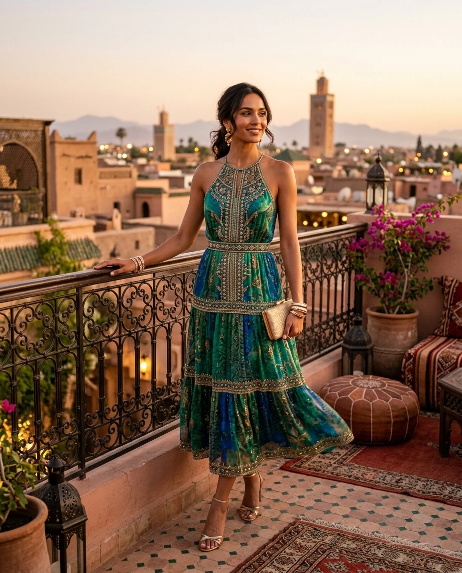 Gemma Deeks Style Guide: Cocktail Attire Holiday parties in Moroco Summer 2026