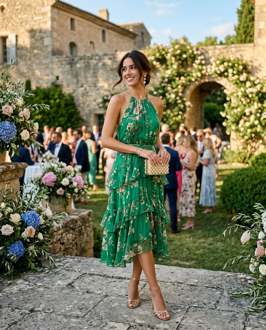 Gemma Deeks Style Guide: Cocktail Attire wedding guest dress in France Summer 2026