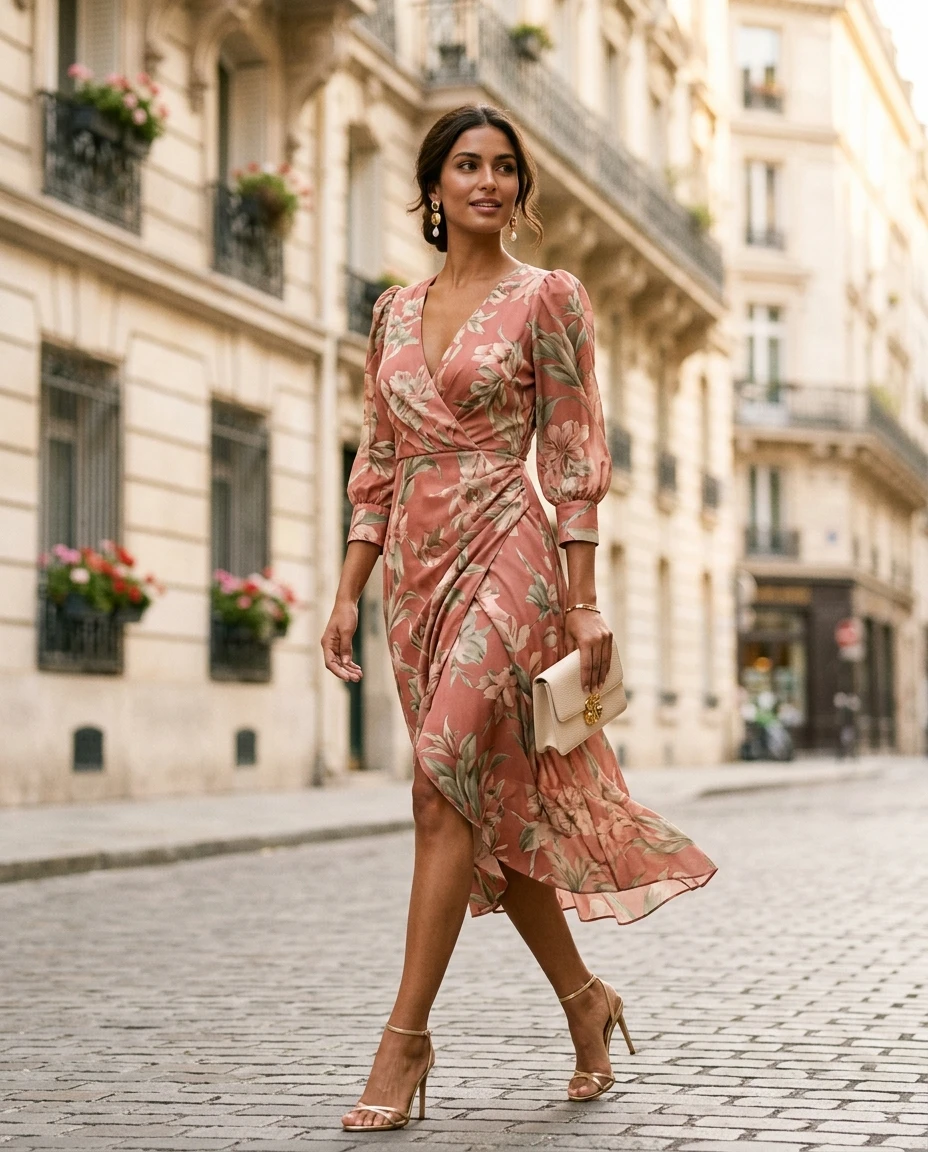 Gemma Deeks Style Guide: Cocktail Attire wedding guest dress in Paris Summer 2026