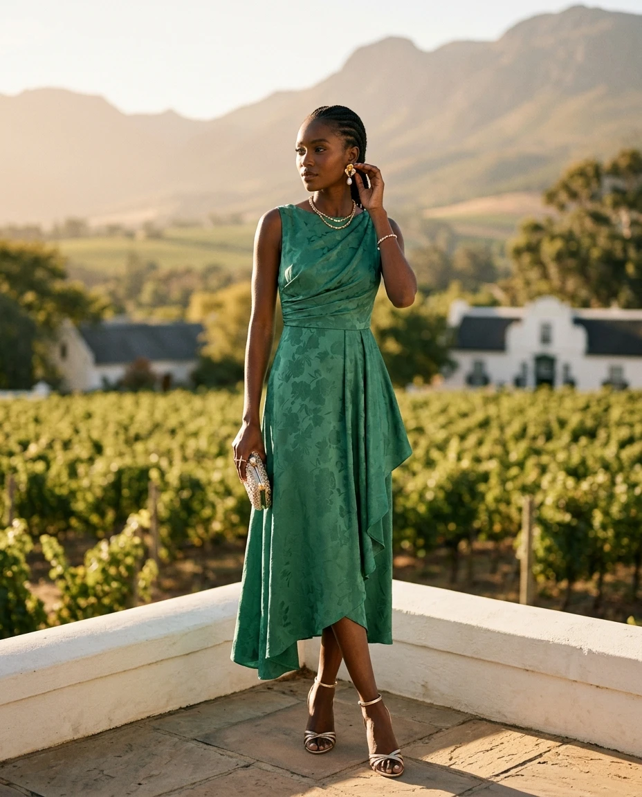 Gemma Deeks Style Guide: Cocktail Attire wedding guest dress in South Africa Summer 2026