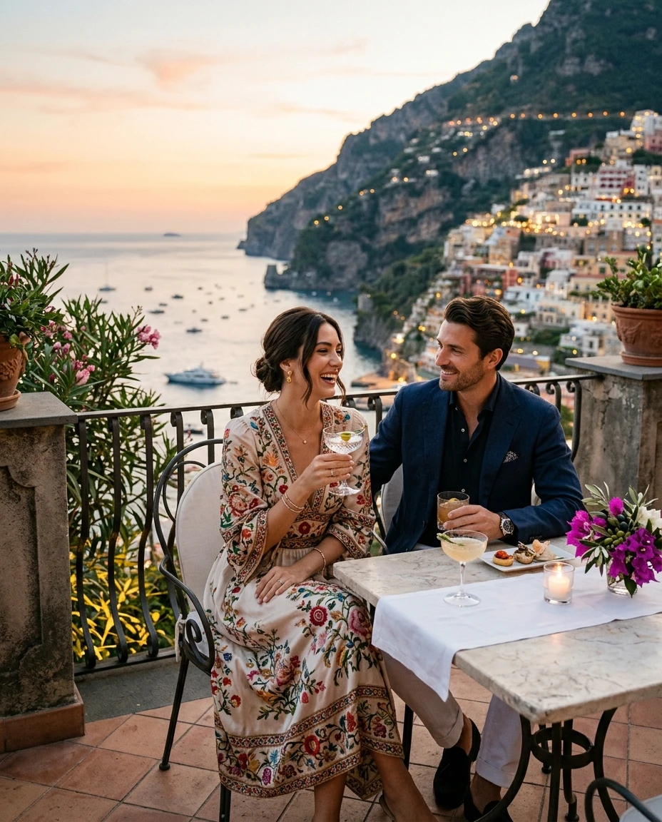 Gemma Deeks Style Guide: Cocktail Date night in Amalfi Coast Summer 2026