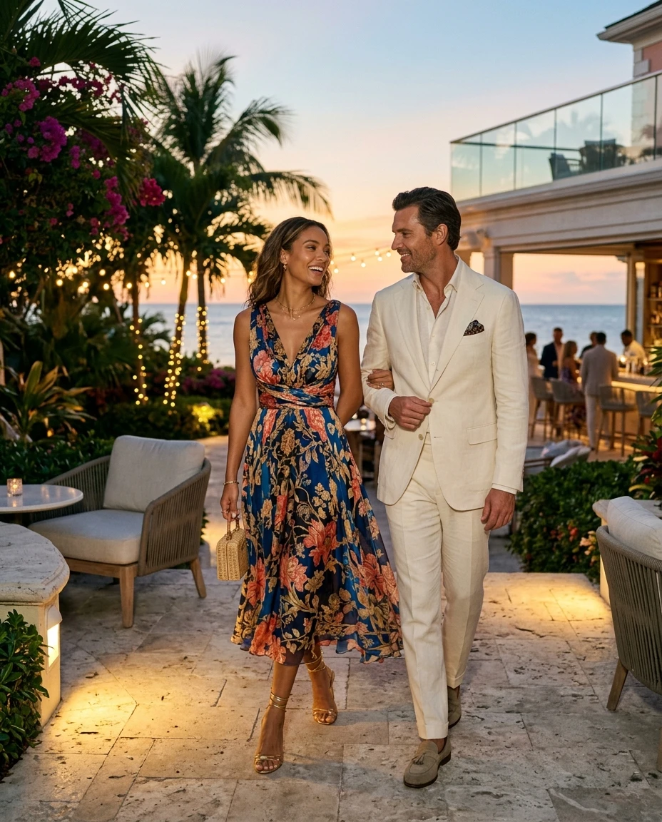 Gemma Deeks Style Guide: Cocktail Date night in Bahamas Summer 2026