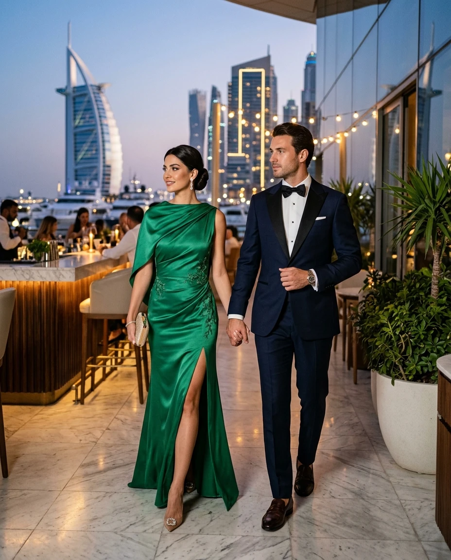 Gemma Deeks Style Guide: Cocktail Date night in Dubai Summer 2026