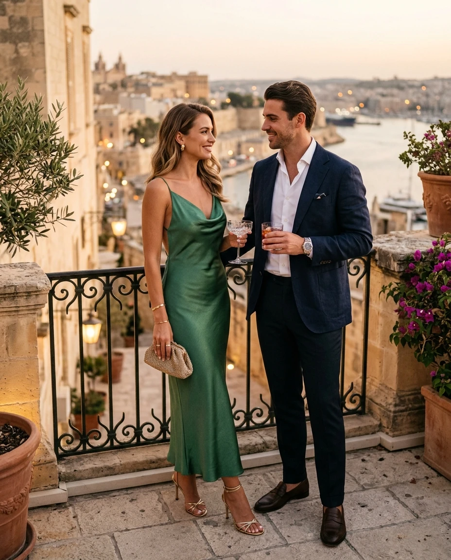 Gemma Deeks Style Guide: Cocktail Date night in Malta Summer 2026