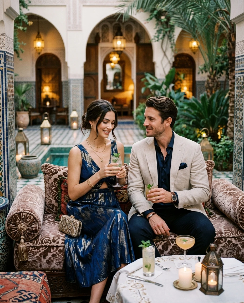 Gemma Deeks Style Guide: Cocktail Date night in Moroco Summer 2026