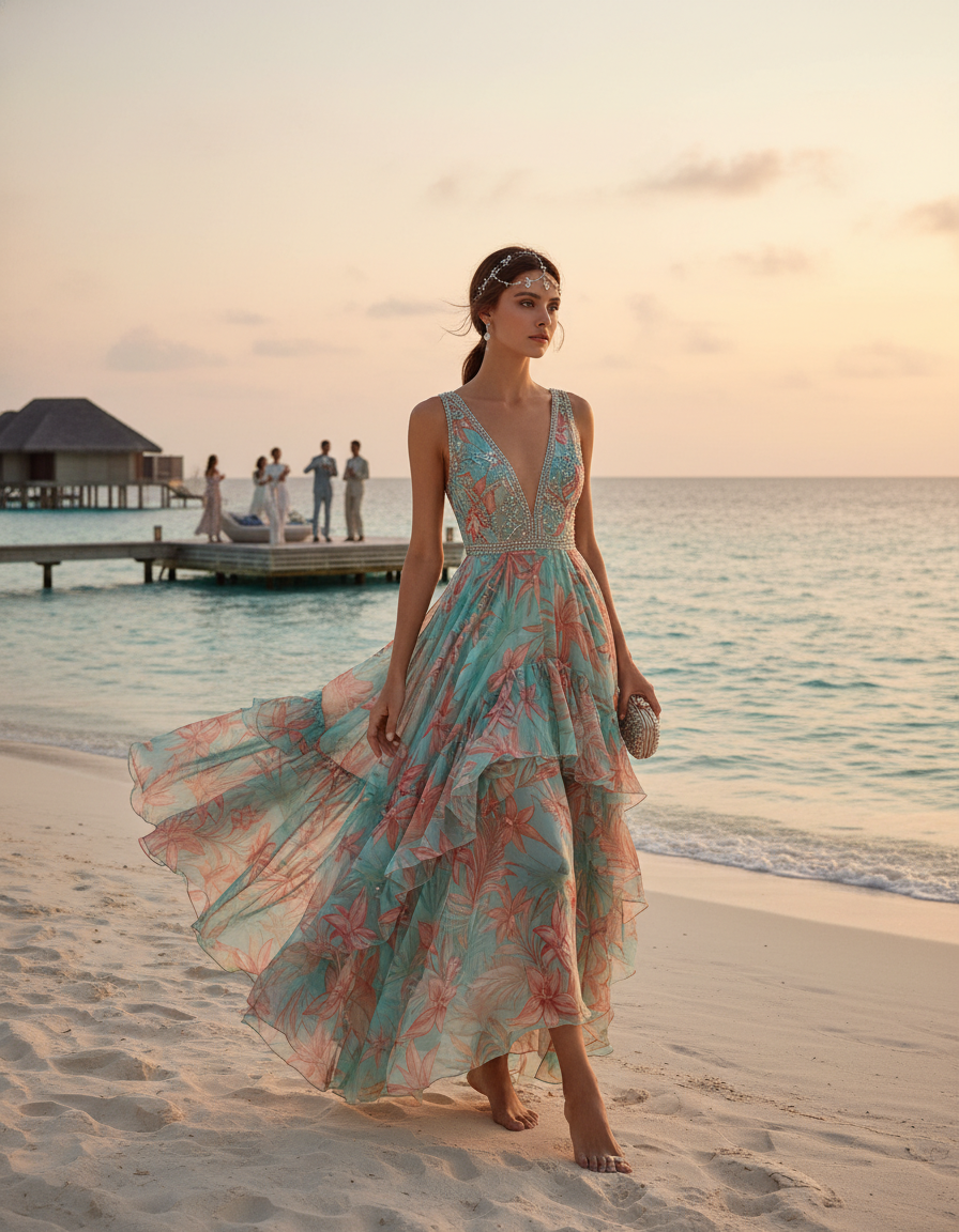 Gemma Deeks Style Guide: Cocktail Designer Summer Dresses in Maldives Summer 2026