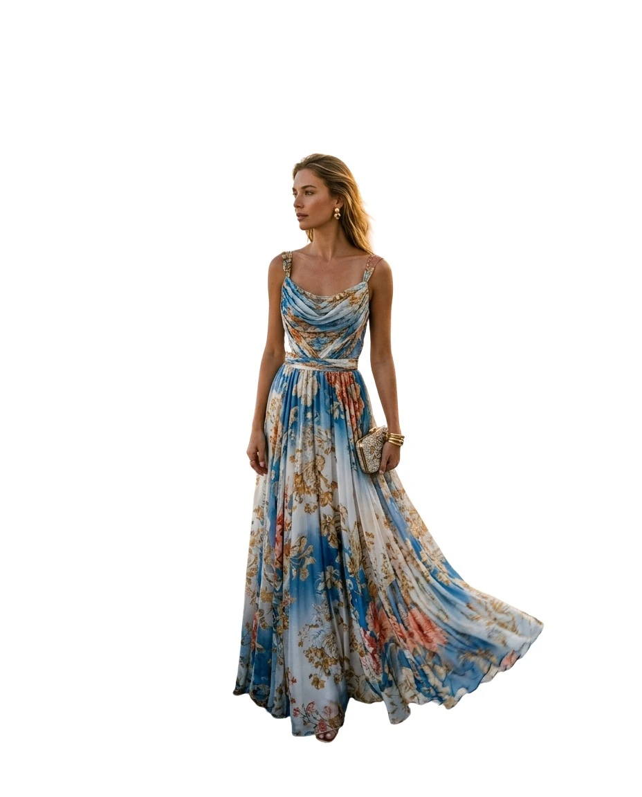 Gemma Deeks Style Guide: Cocktail Designer Summer Dresses in Santorini Summer 2026