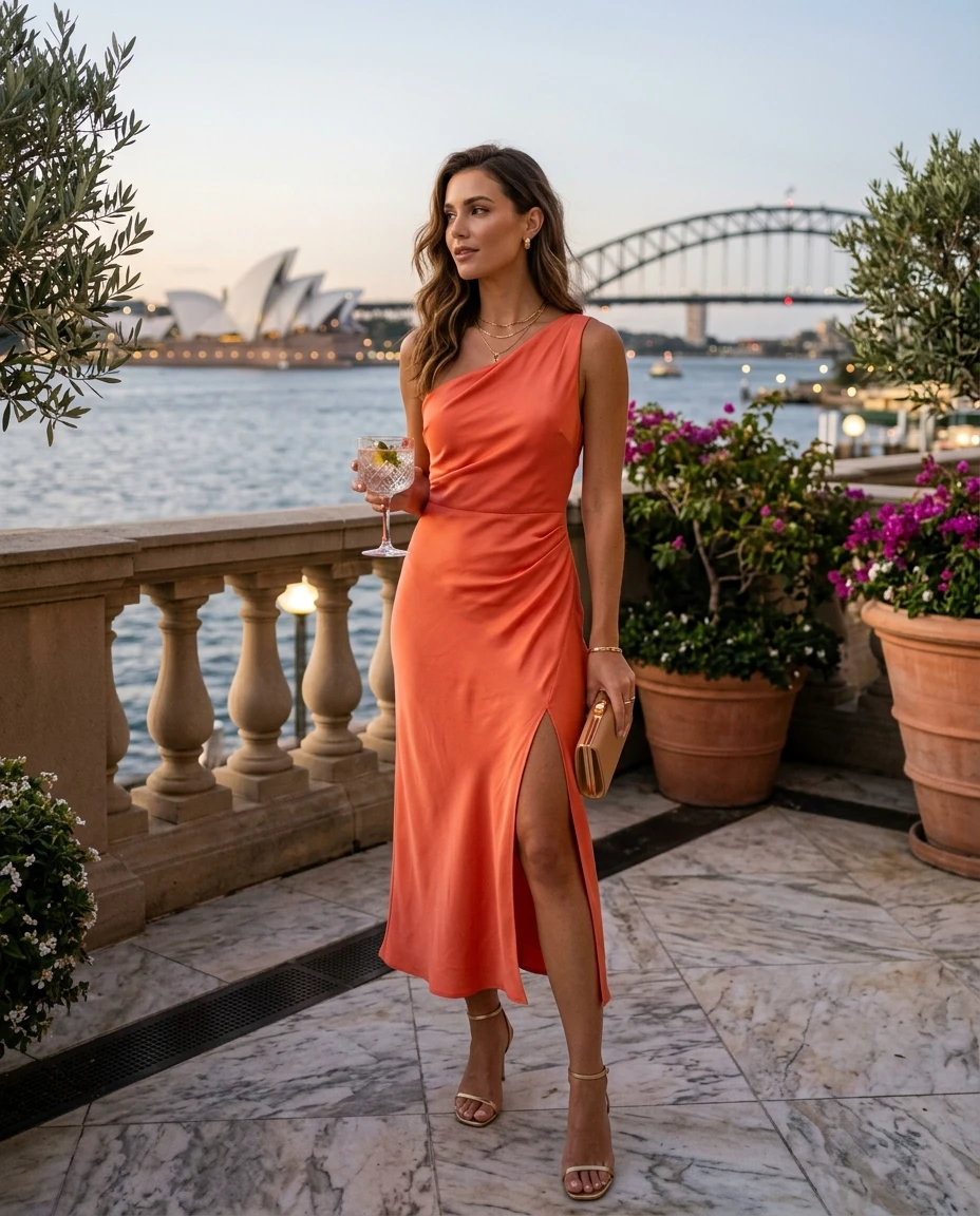 Gemma Deeks Style Guide: Cocktail dinner outfit in Australia Summer 2026