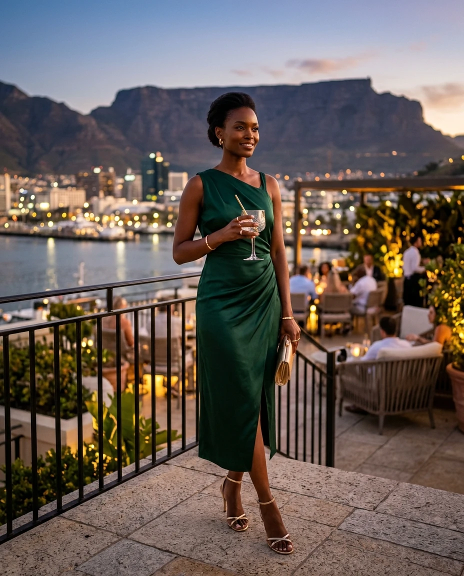Gemma Deeks Style Guide: Cocktail dinner outfit in South Africa Summer 2026