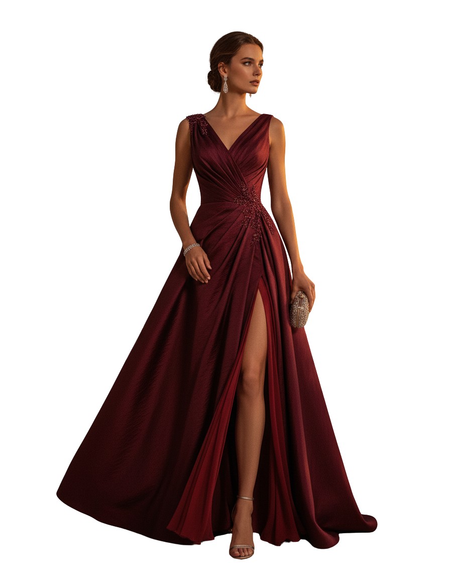 Gemma Deeks Style Guide: Cocktail gala gown in Burgundy Summer 2026
