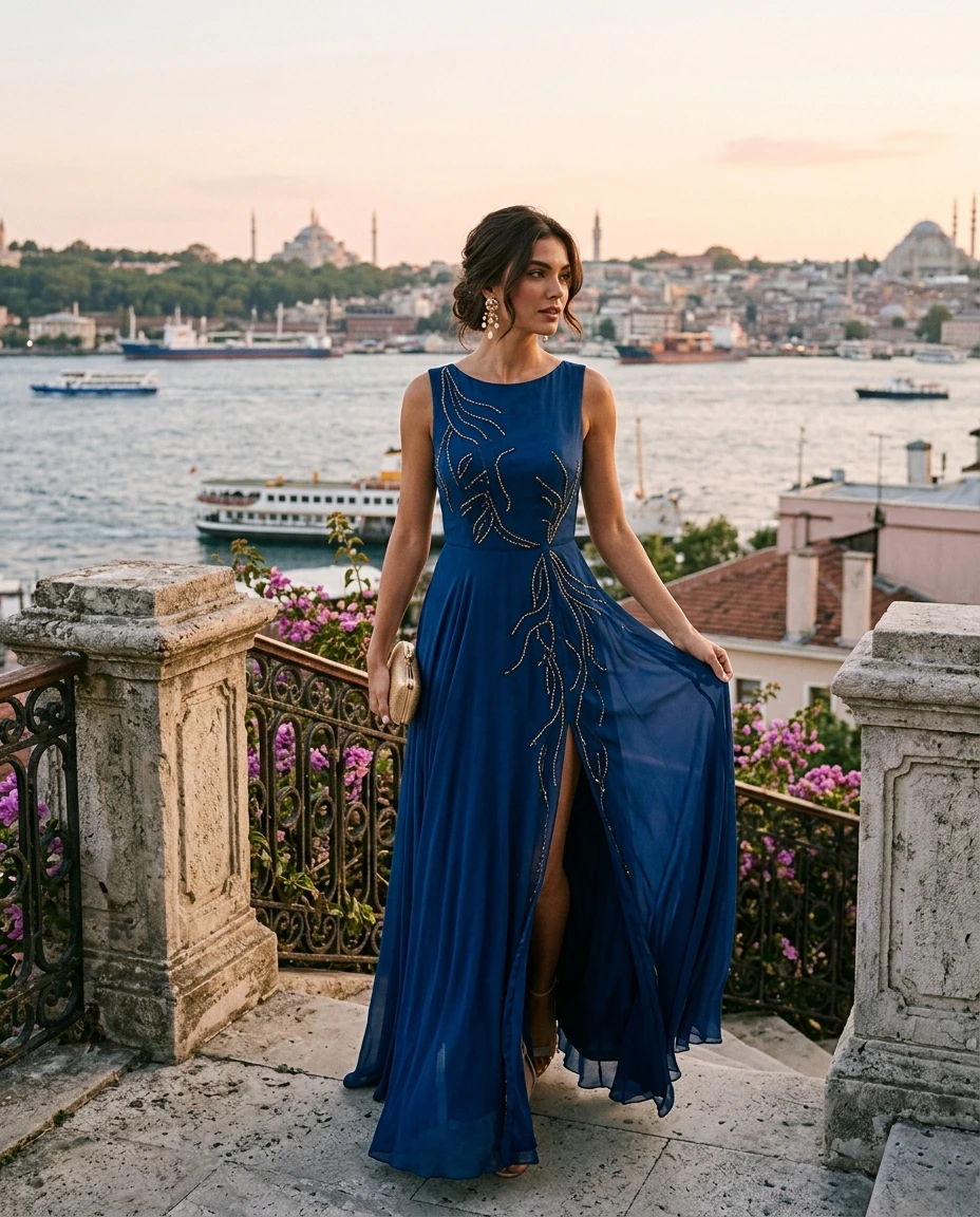 Gemma Deeks Style Guide: Cocktail gala gown in Istanbul Summer 2026