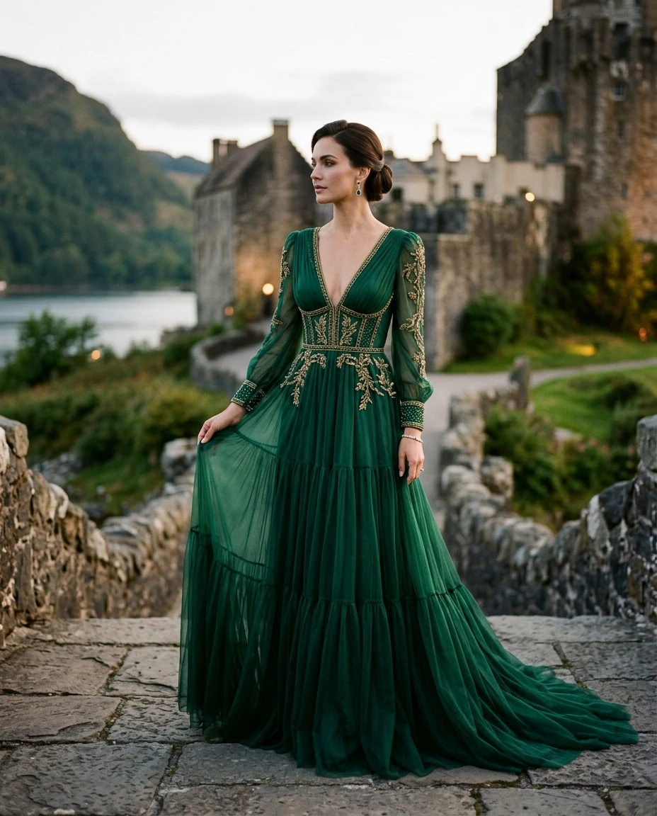 Gemma Deeks Style Guide: Cocktail gala gown in Scotland Summer 2026