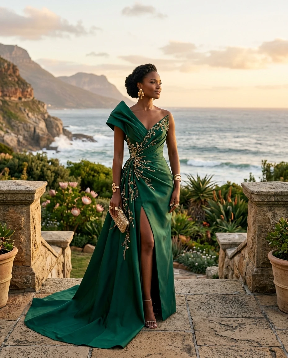 Gemma Deeks Style Guide: Cocktail gala gown in South Africa Summer 2026