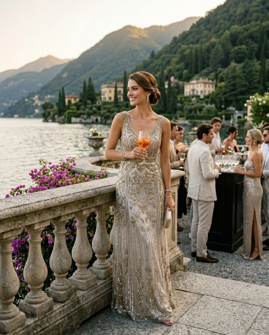 Gemma Deeks Style Guide: Cocktail Holiday parties in Lake Como Summer 2026