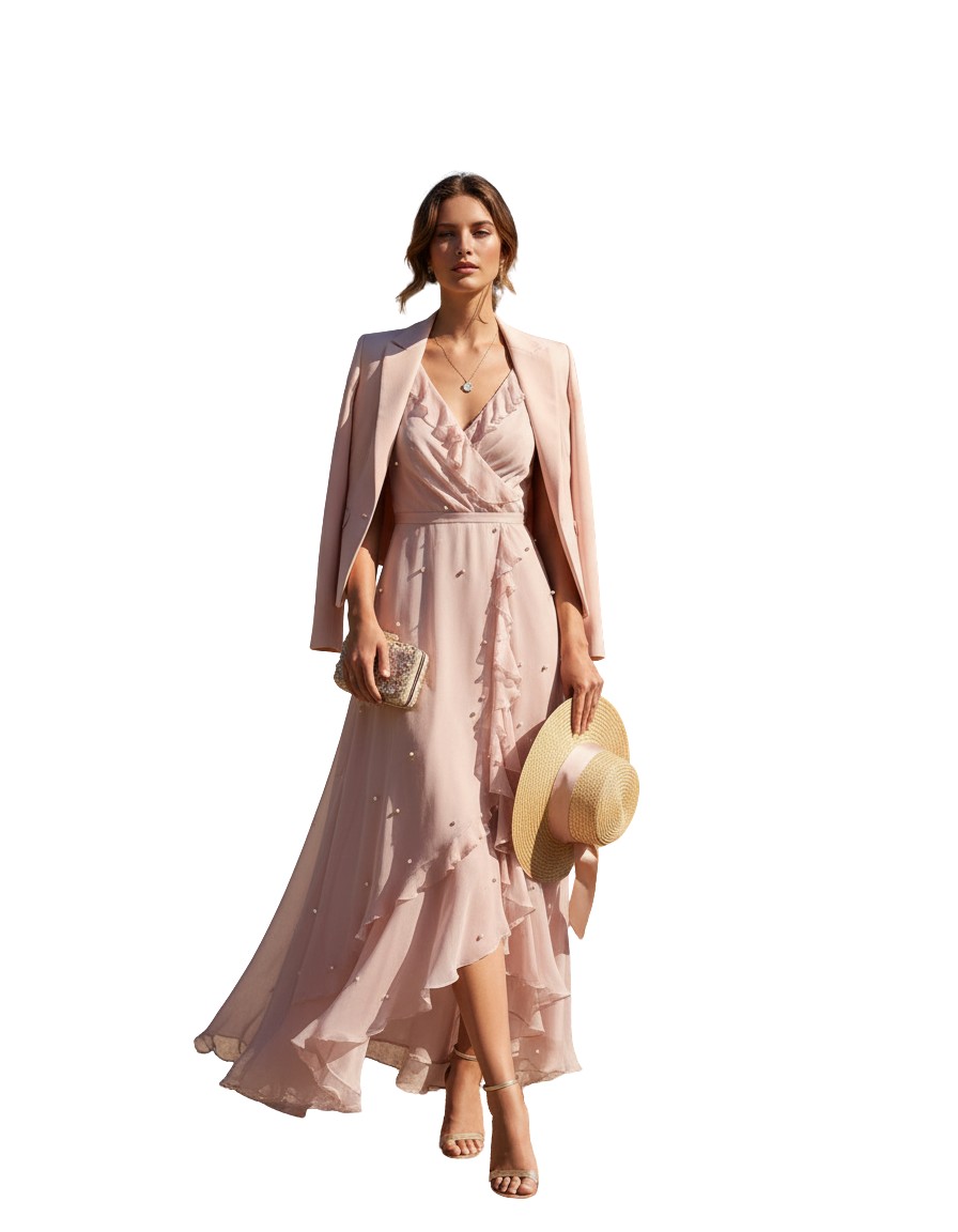 Gemma Deeks Style Guide: Cocktail wedding guest dress in France Summer 2026