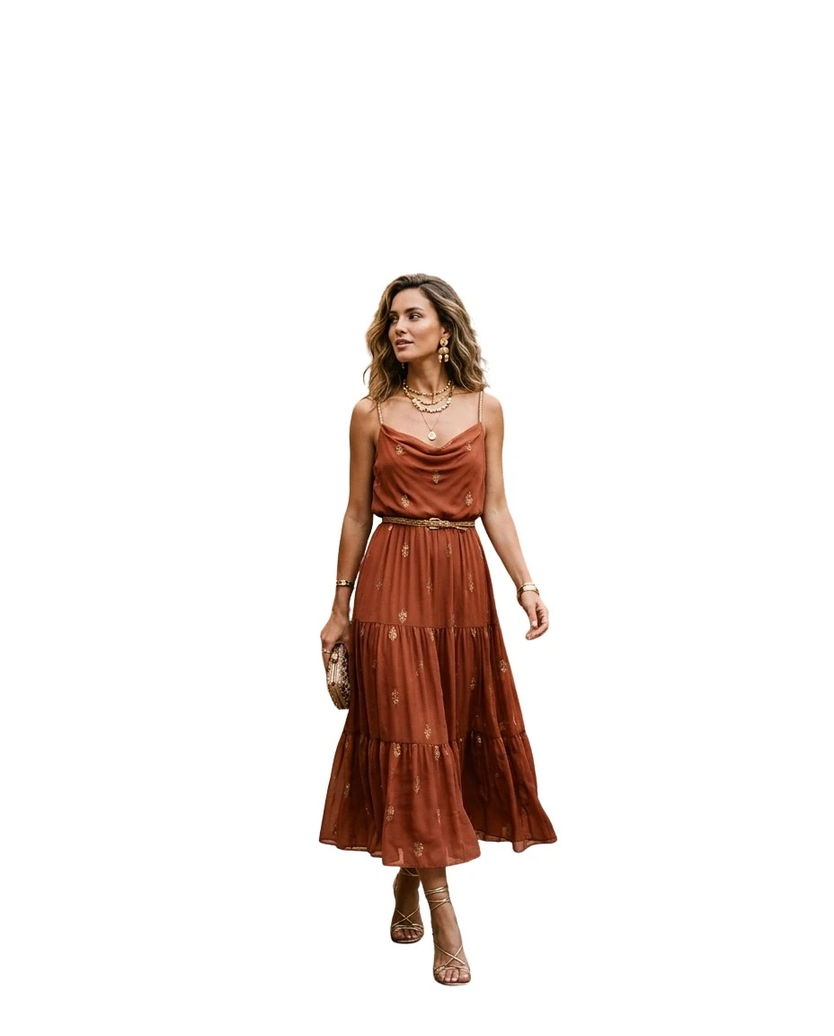 Gemma Deeks Style Guide: Cocktail wedding guest dress in Marrakech Summer 2026