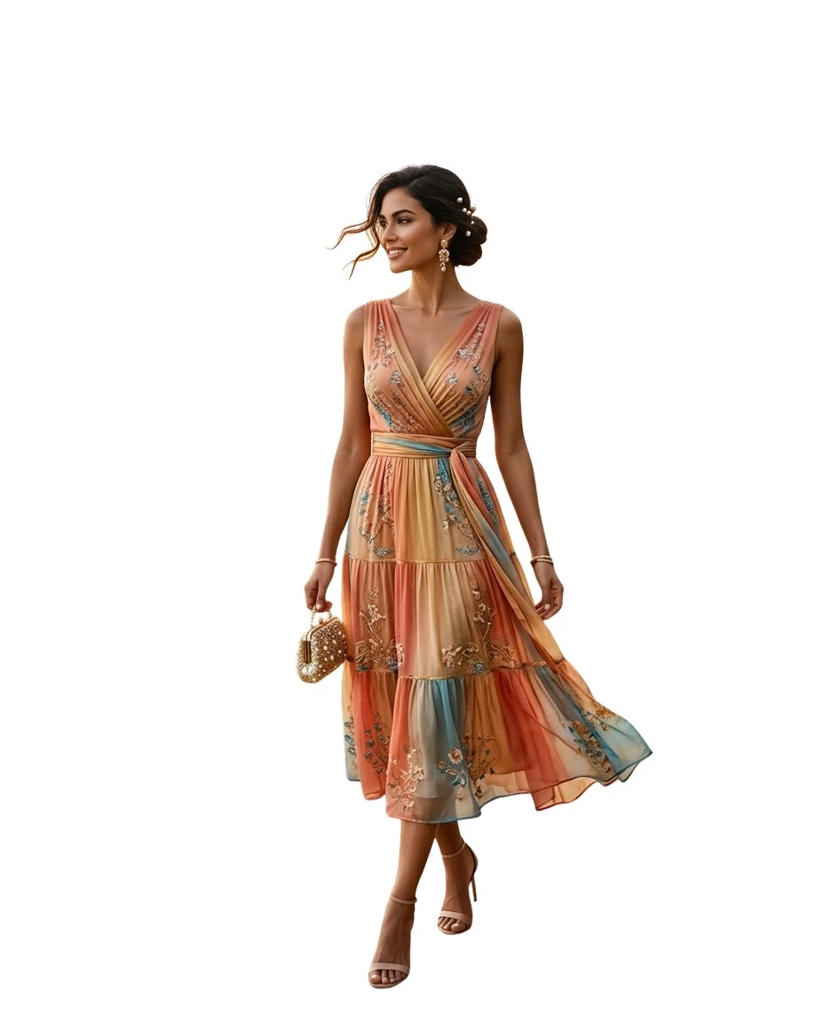 Gemma Deeks Style Guide: Cocktail wedding guest dress in Sri Lanka Summer 2026