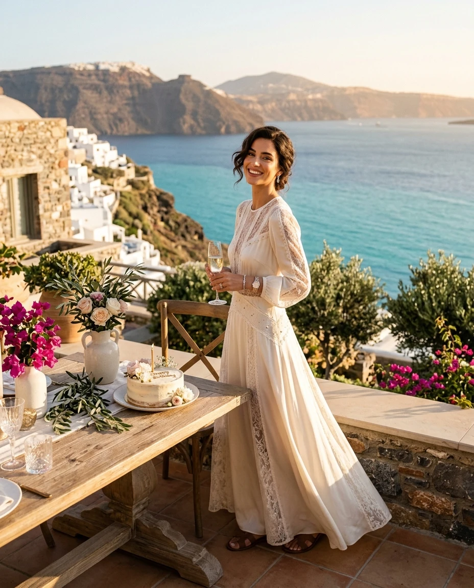 Gemma Deeks Style Guide: Elegant Chic Birthday in Crete Summer 2026