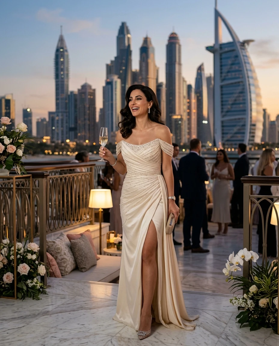 Gemma Deeks Style Guide: Elegant Chic Birthday in Dubai Summer 2026