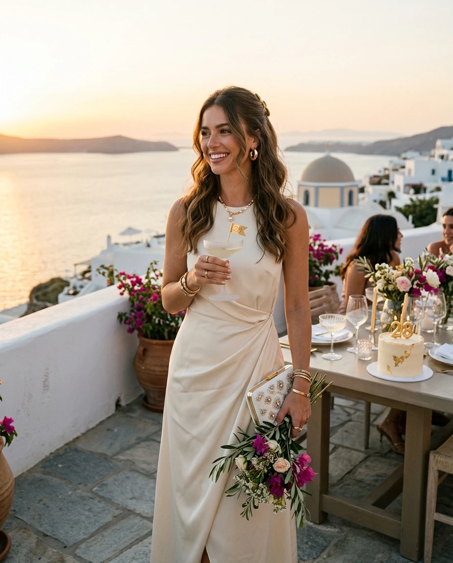 Gemma Deeks Style Guide: Elegant Chic Birthday in Greece Summer 2026