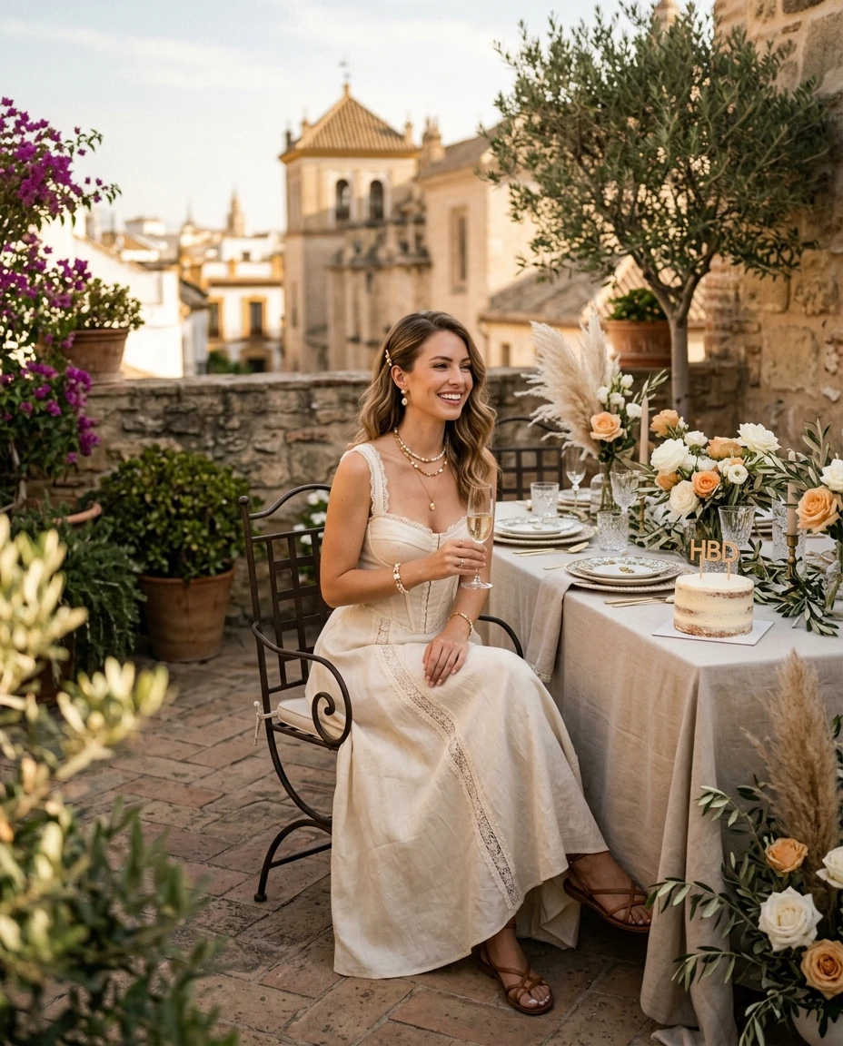 Gemma Deeks Style Guide: Elegant Chic Birthday in Spain Summer 2026